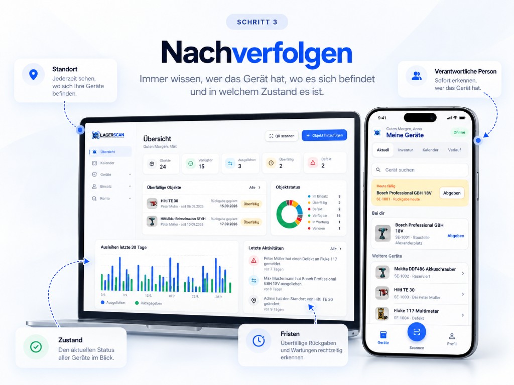 Geräte in Lagerscan nachverfolgen